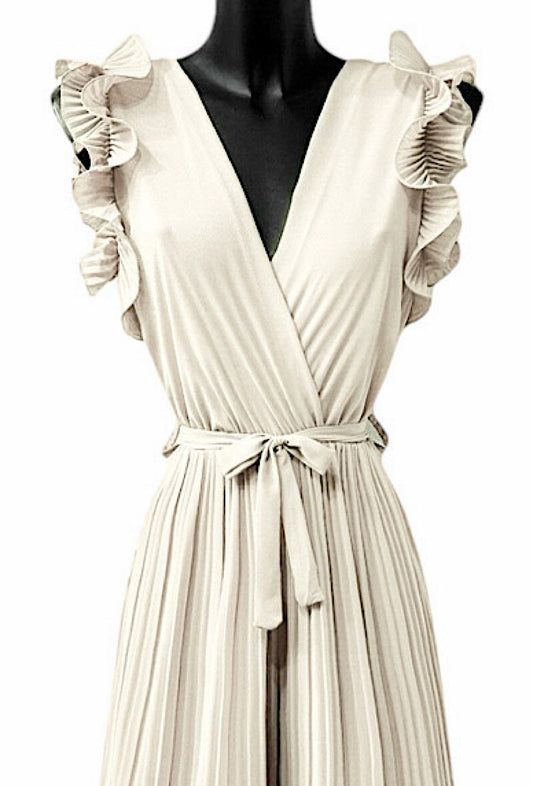 Combinaison plissée beige